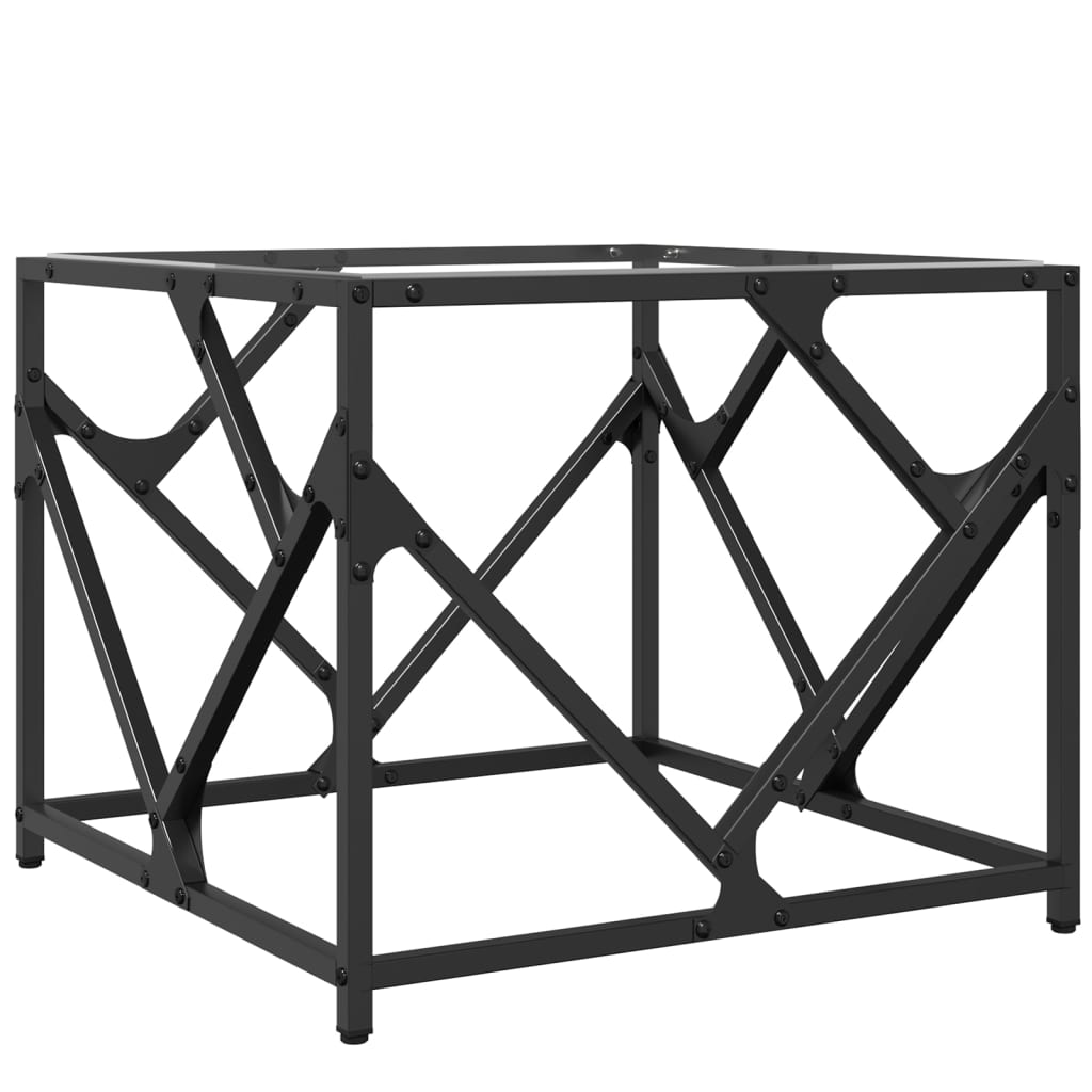 Salontafel met transparant glazen blad 50x50x41 cm staal is nu te koop bij PeponiXL, paradijselijk wonen!