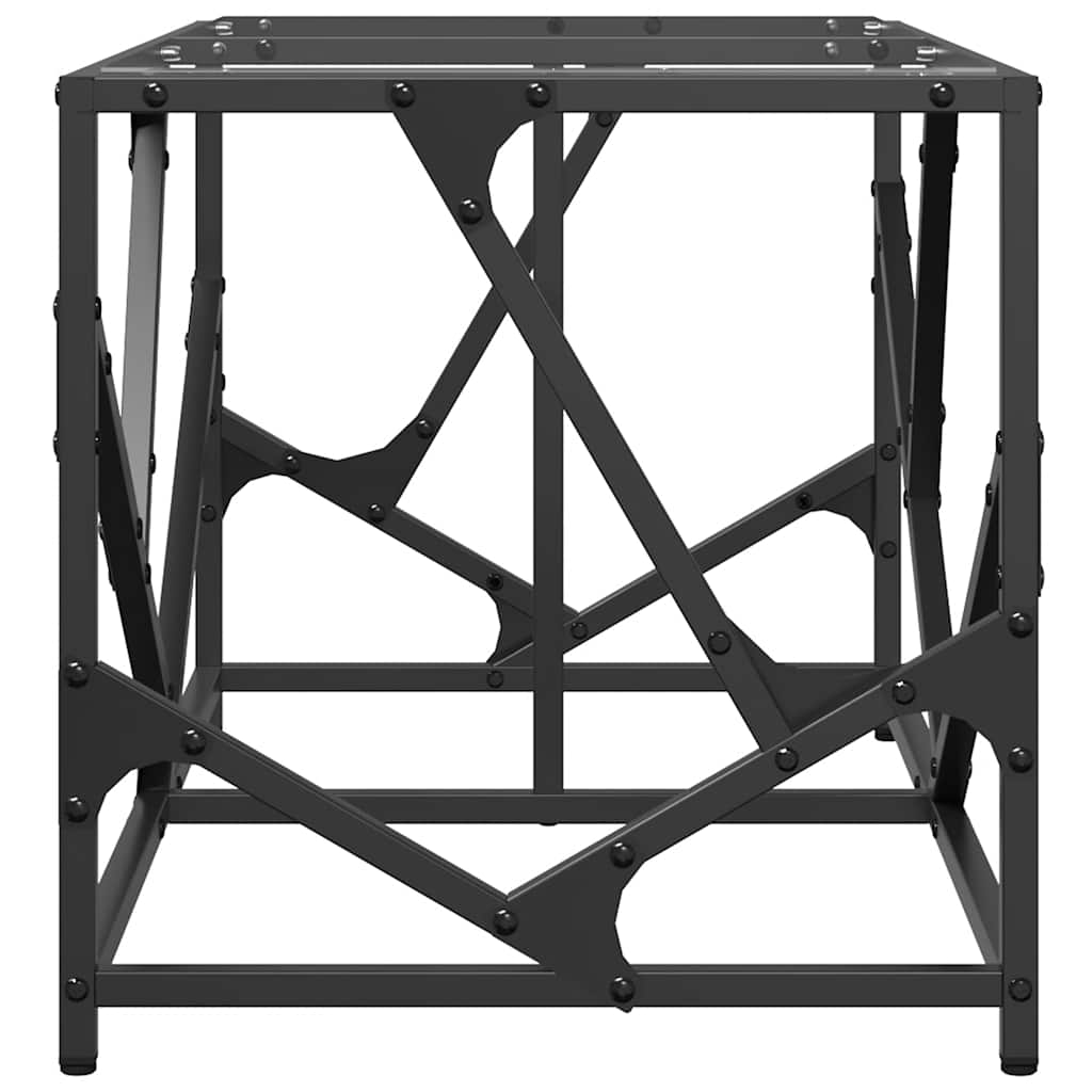 Salontafel met transparant glazen blad 78,5x40x41 cm staal is nu te koop bij PeponiXL, paradijselijk wonen!