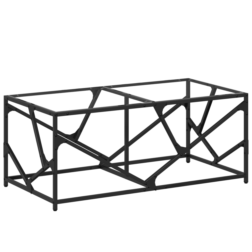 Salontafel met transparant glazen blad 98,5x50x41 cm staal is nu te koop bij PeponiXL, paradijselijk wonen!