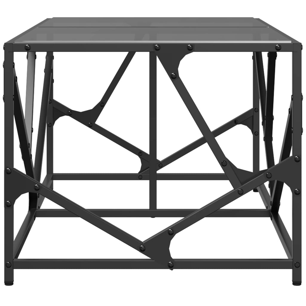 Salontafel met zwart glazen blad 98,5x50x41 cm staal is nu te koop bij PeponiXL, paradijselijk wonen!