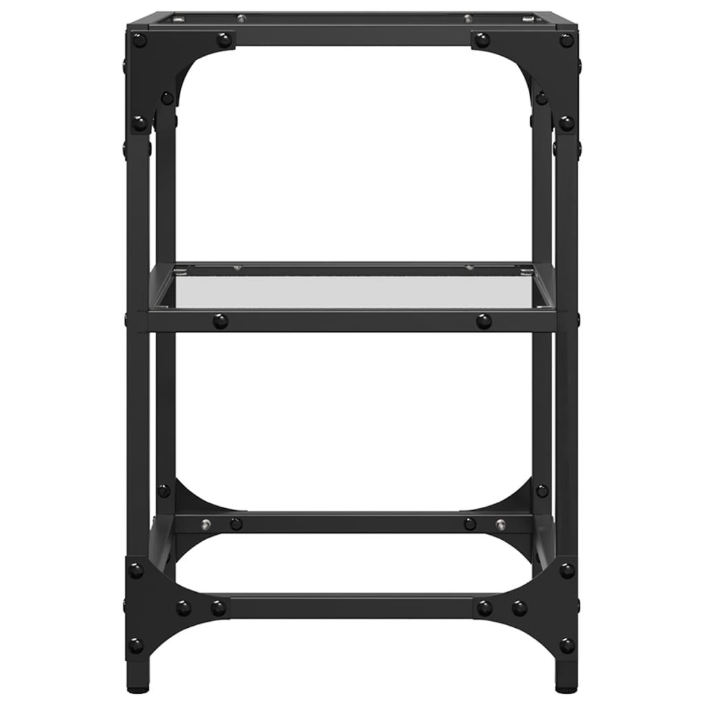 Salontafel met transparant glazen blad 30x30x45 cm staal is nu te koop bij PeponiXL, paradijselijk wonen!
