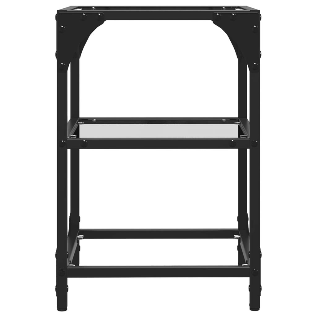 Salontafels 2 st met transparant glazen blad 30x30x45 cm staal is nu te koop bij PeponiXL, paradijselijk wonen!