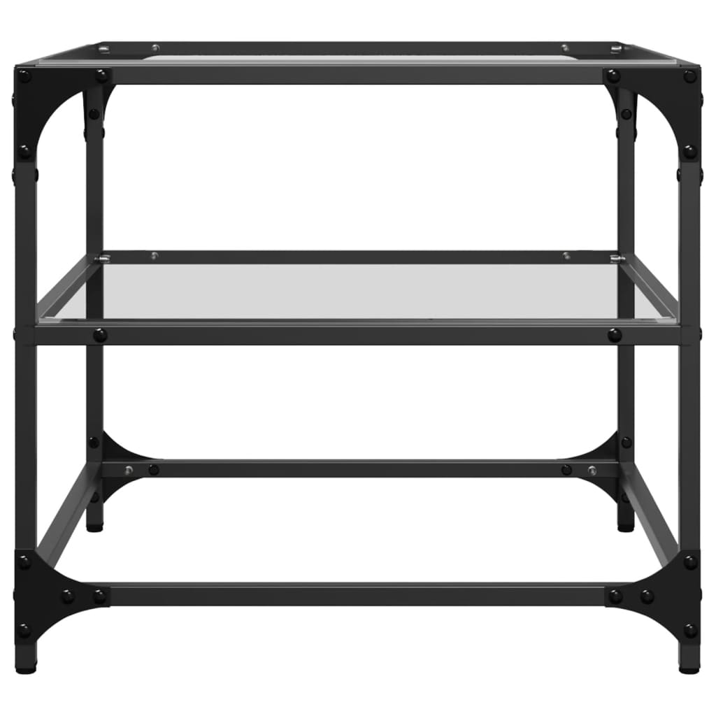 Salontafels 2 st met transparant glazen blad 50x50x45 cm staal is nu te koop bij PeponiXL, paradijselijk wonen!