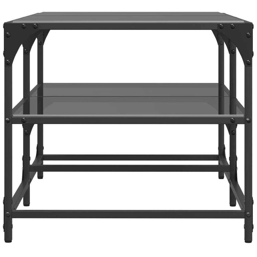 Salontafel met zwart glazen blad 98,5x50x45 cm staal is nu te koop bij PeponiXL, paradijselijk wonen!