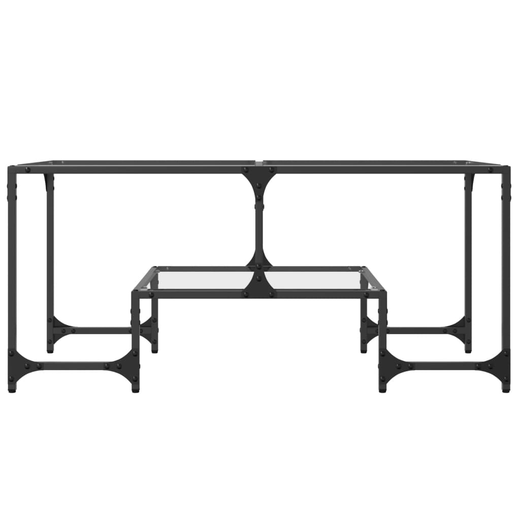 Salontafel met transparant glazen blad 98,5x50x45 cm staal is nu te koop bij PeponiXL, paradijselijk wonen!