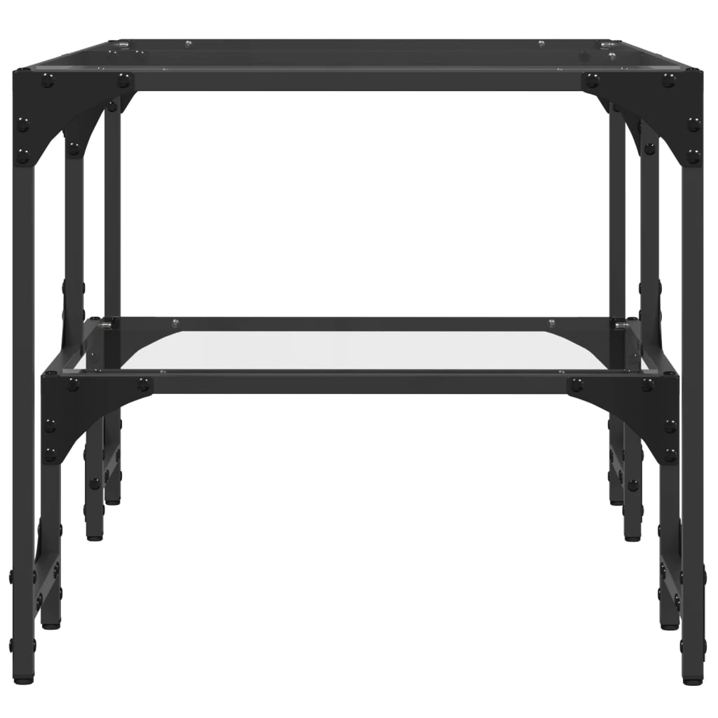 Salontafel met transparant glazen blad 98,5x50x45 cm staal is nu te koop bij PeponiXL, paradijselijk wonen!