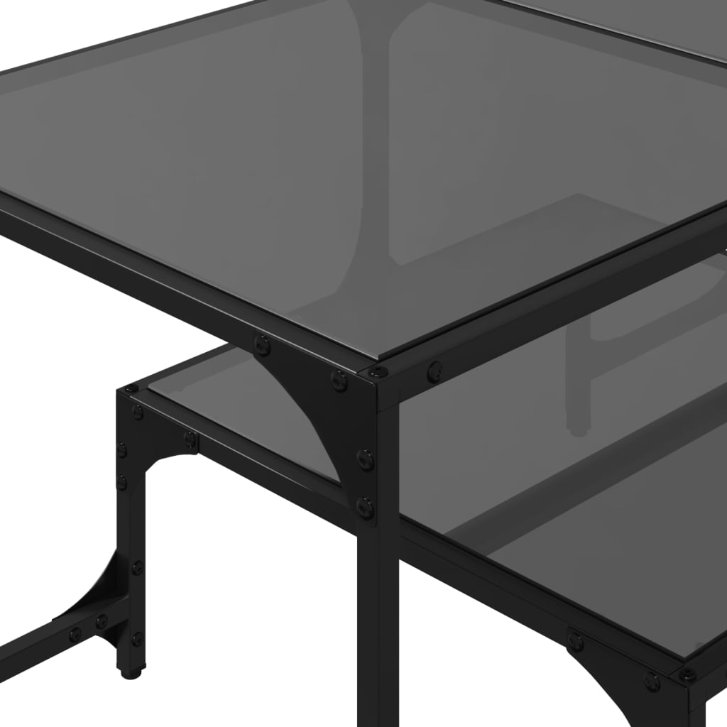 Salontafel met zwart glazen blad 98,5x50x45 cm staal is nu te koop bij PeponiXL, paradijselijk wonen!