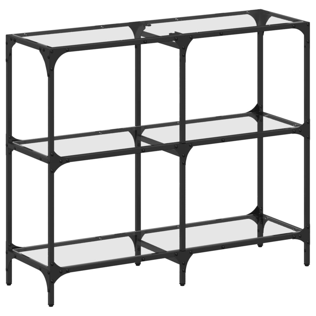 Wandtafel met transparant glazen blad 98x30x81 cm staal is nu te koop bij PeponiXL, paradijselijk wonen!