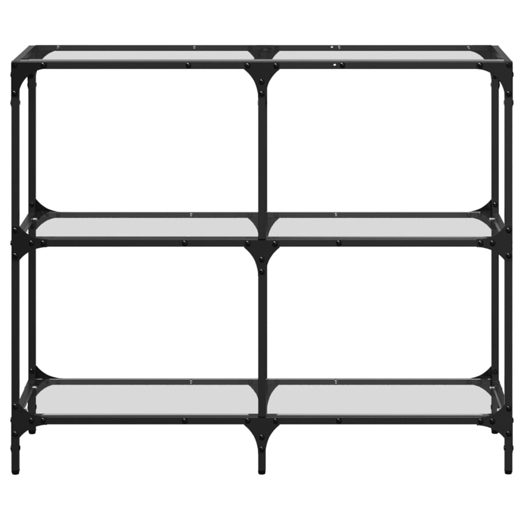 Wandtafel met transparant glazen blad 98x30x81 cm staal is nu te koop bij PeponiXL, paradijselijk wonen!