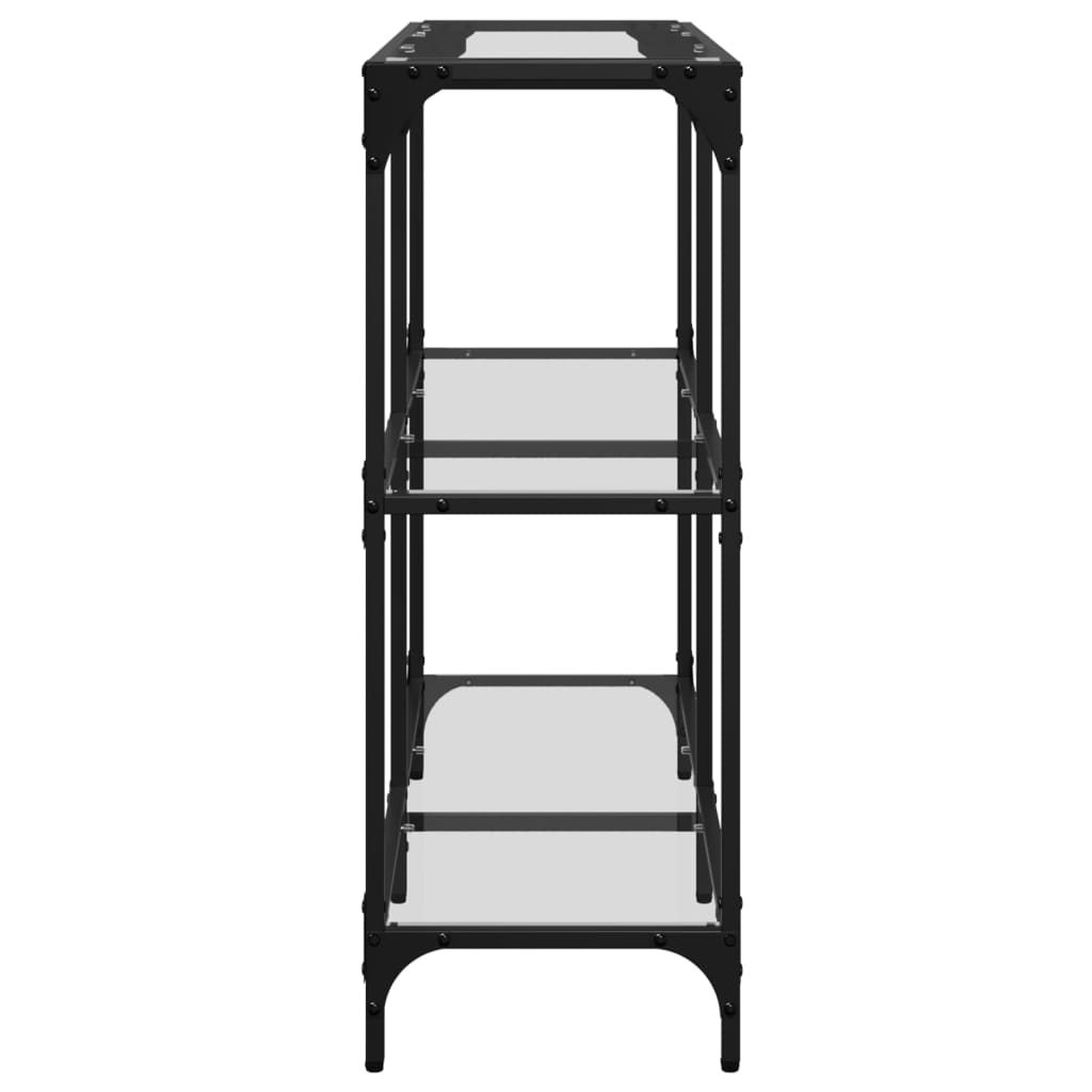 Wandtafel met transparant glazen blad 98x30x81 cm staal is nu te koop bij PeponiXL, paradijselijk wonen!
