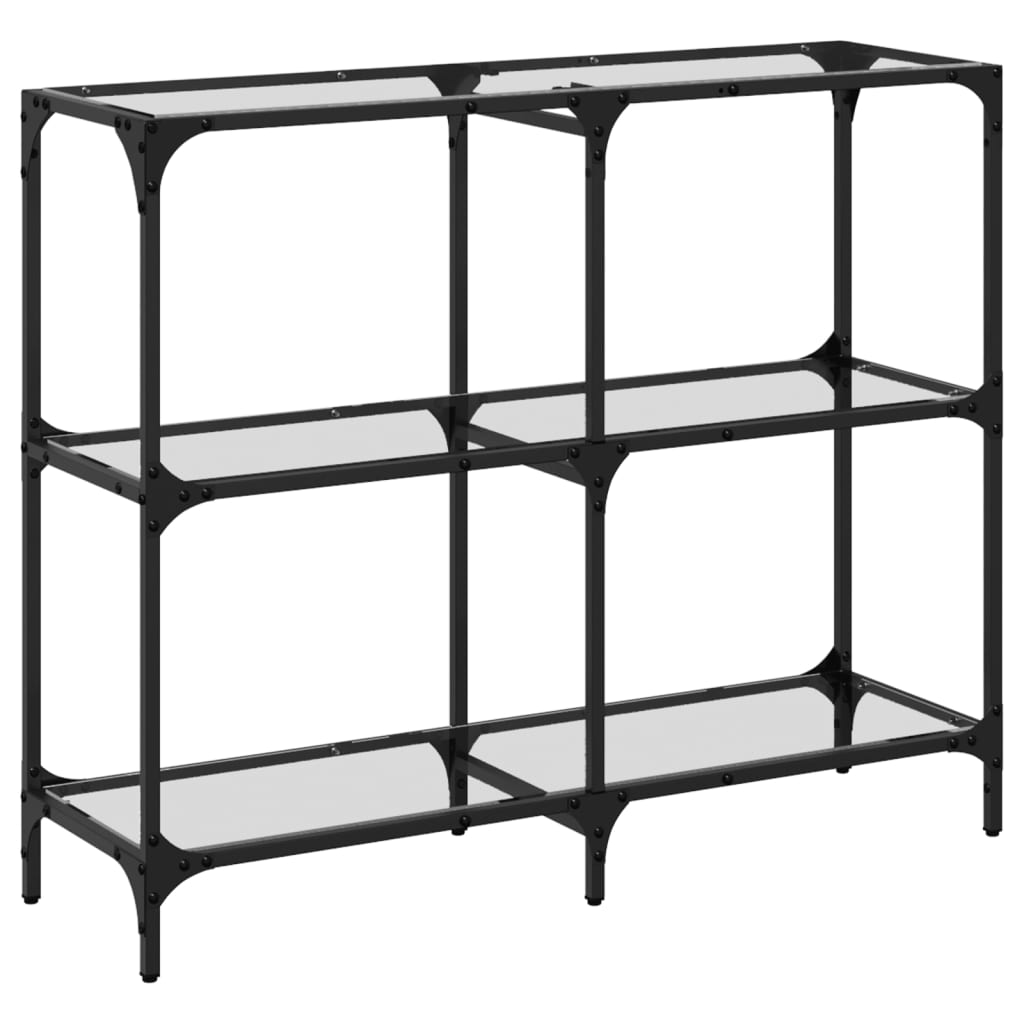 Wandtafel met transparant glazen blad 98x30x81 cm staal is nu te koop bij PeponiXL, paradijselijk wonen!