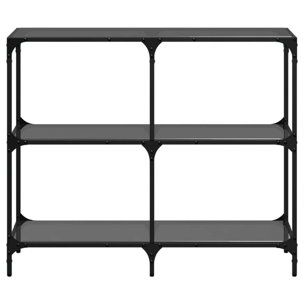 Wandtafel met zwart glazen blad 98x30x81 cm staal is nu te koop bij PeponiXL, paradijselijk wonen!
