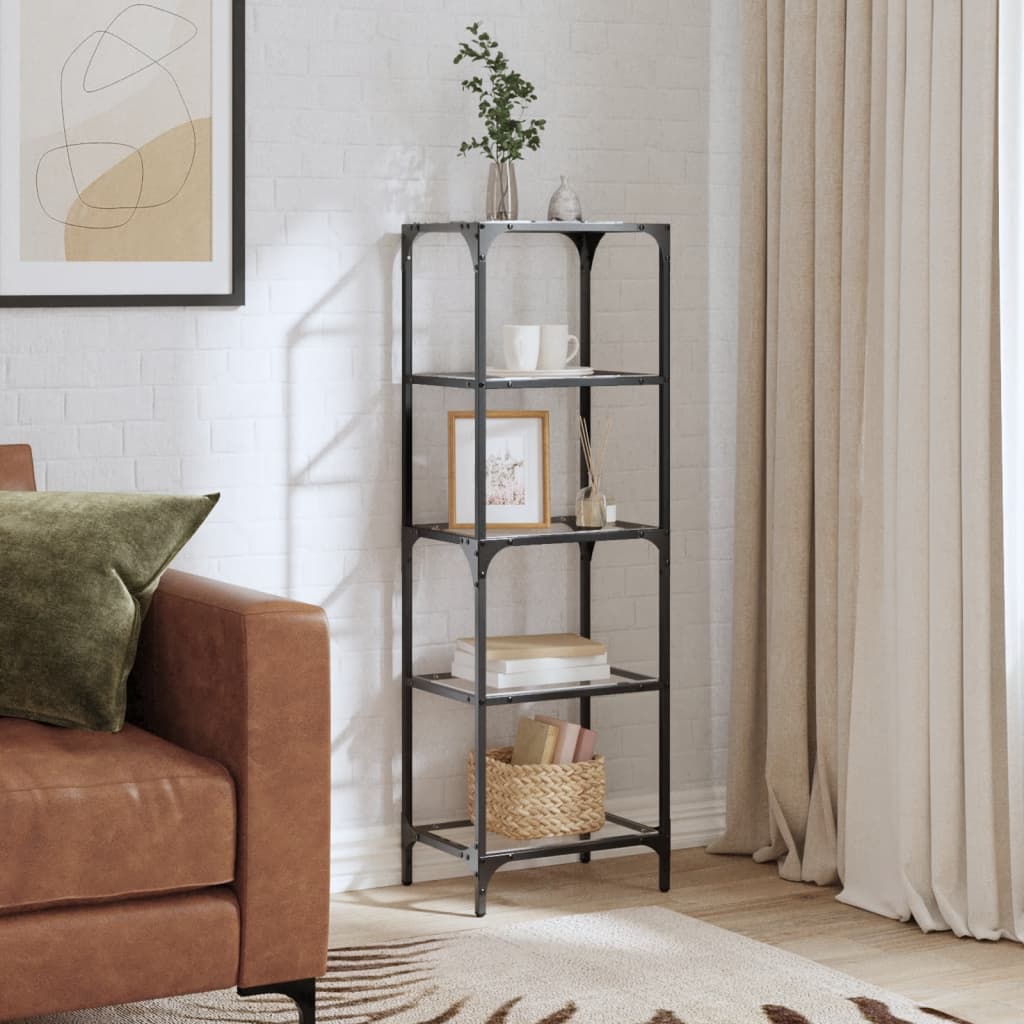 Opbergrek met transparant glazen blad 40x30x123 cm staal is nu te koop bij PeponiXL, paradijselijk wonen!