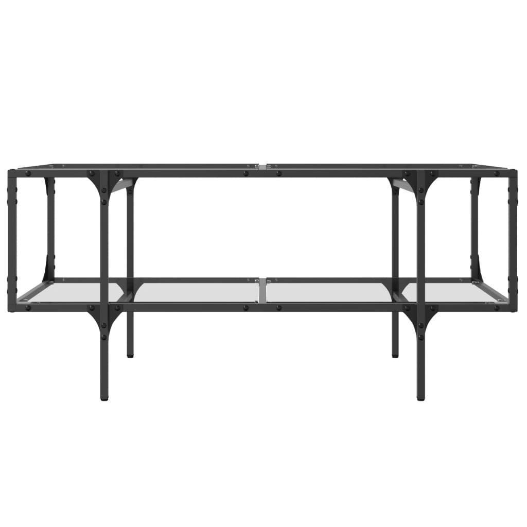 Salontafel met transparant glazen blad 98,5x50x45 cm staal is nu te koop bij PeponiXL, paradijselijk wonen!