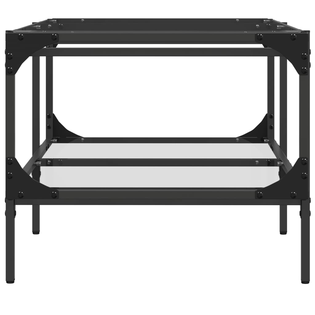 Salontafel met transparant glazen blad 98,5x50x45 cm staal is nu te koop bij PeponiXL, paradijselijk wonen!