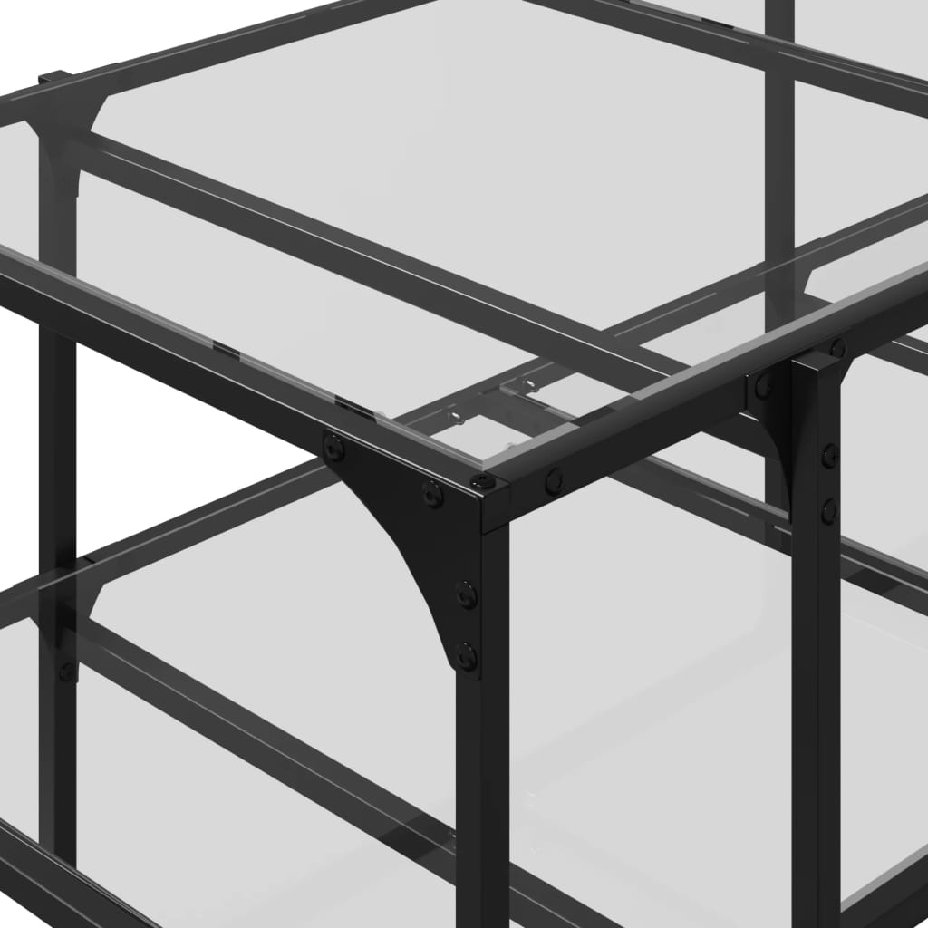 Salontafel met transparant glazen blad 98,5x50x45 cm staal is nu te koop bij PeponiXL, paradijselijk wonen!