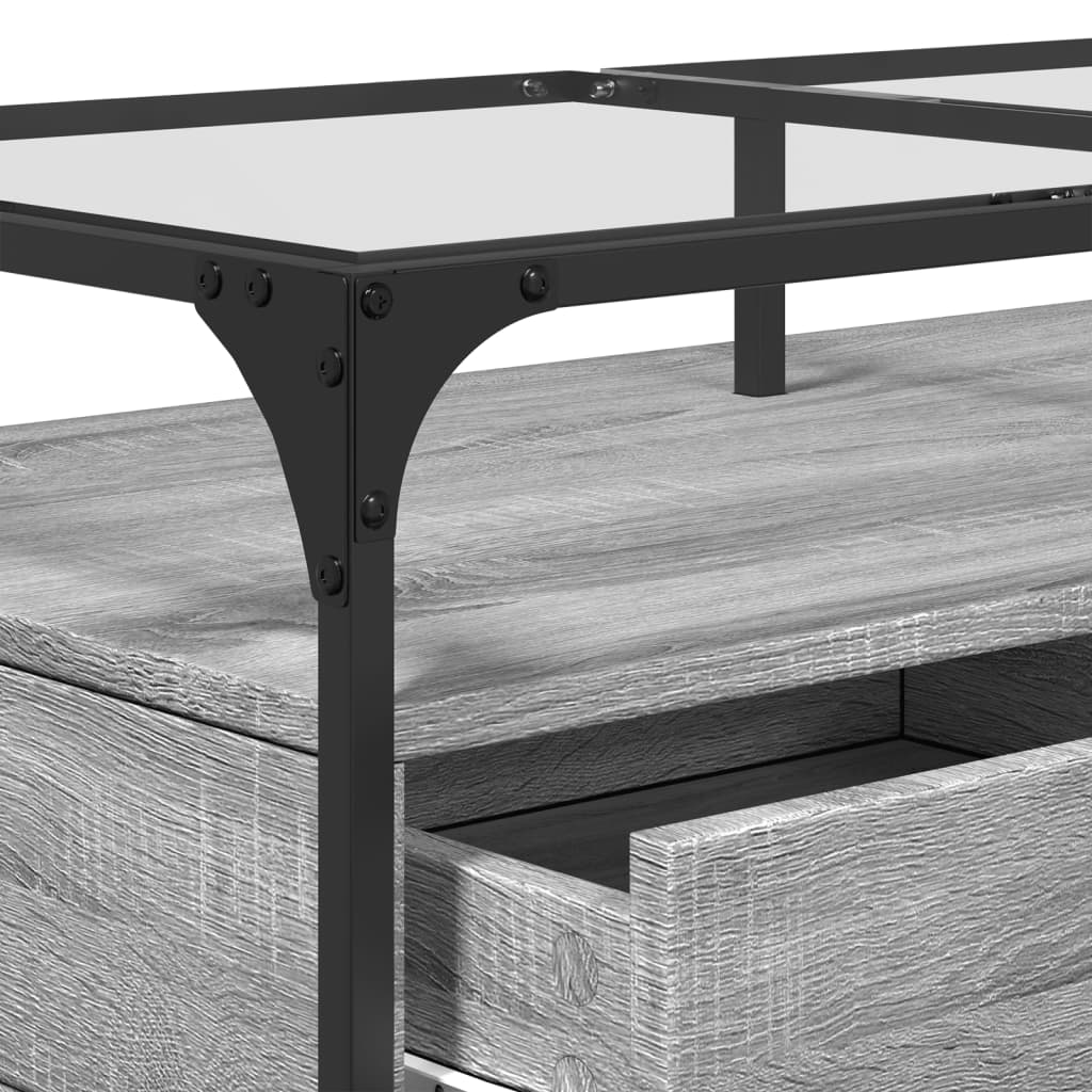 Salontafel met glazen blad 98,5x50x45 cm staal is nu te koop bij PeponiXL, paradijselijk wonen!
