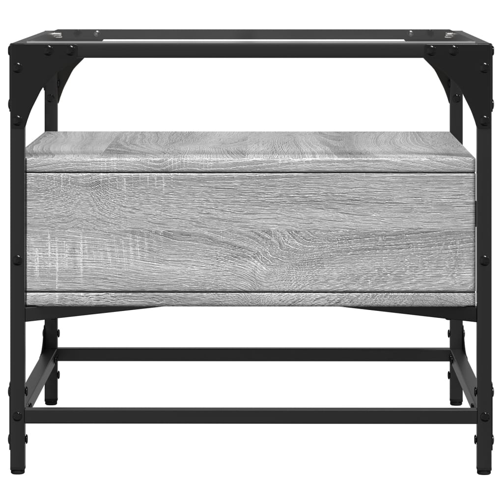 Salontafel met glazen blad 50x50x45 cm staal is nu te koop bij PeponiXL, paradijselijk wonen!