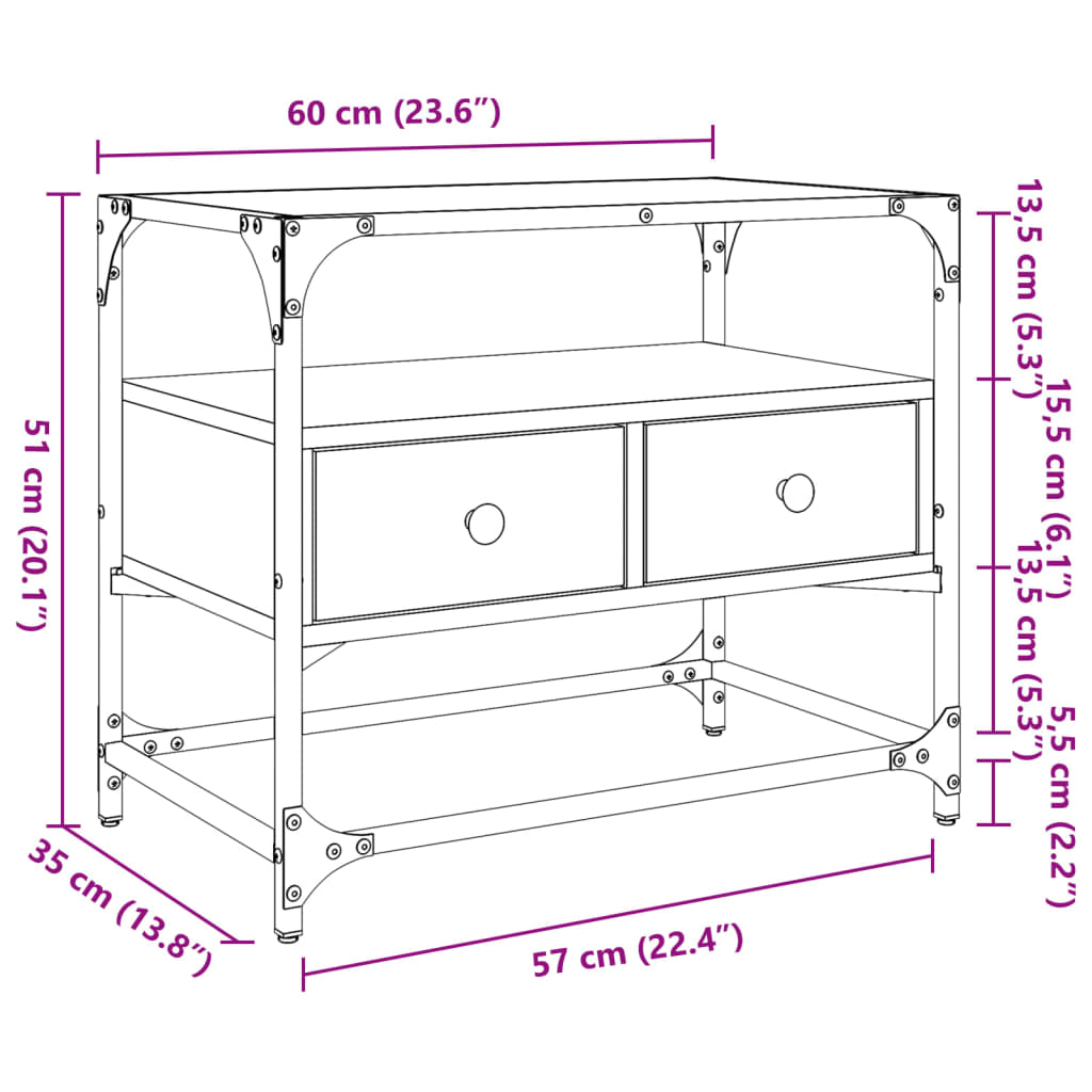 Tv-meubel met glazen blad 60x35x51 cm bewerkt hout zwart is nu te koop bij PeponiXL, paradijselijk wonen!