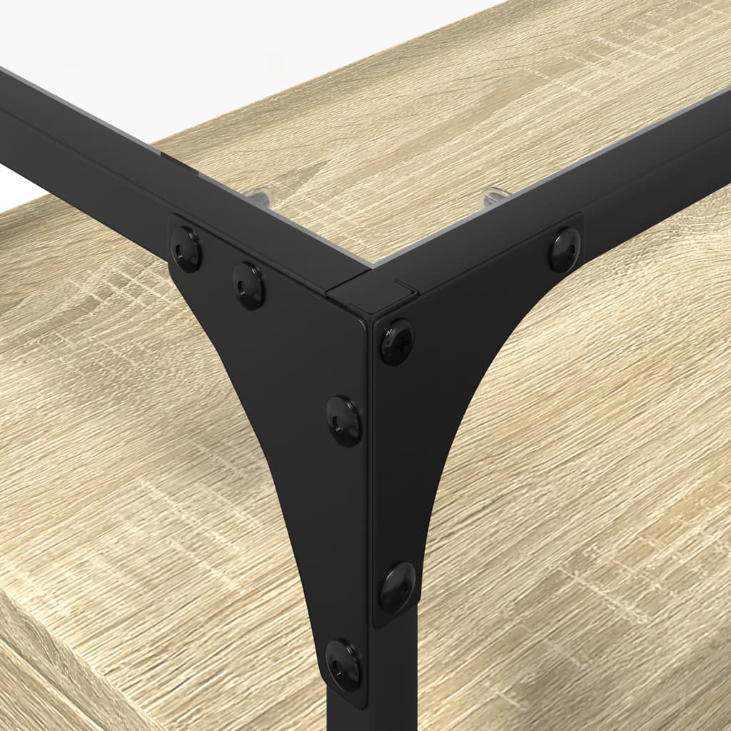 Tv-meubel met glazen blad 60x35x51 cm bewerkt hout sonoma eiken is nu te koop bij PeponiXL, paradijselijk wonen!