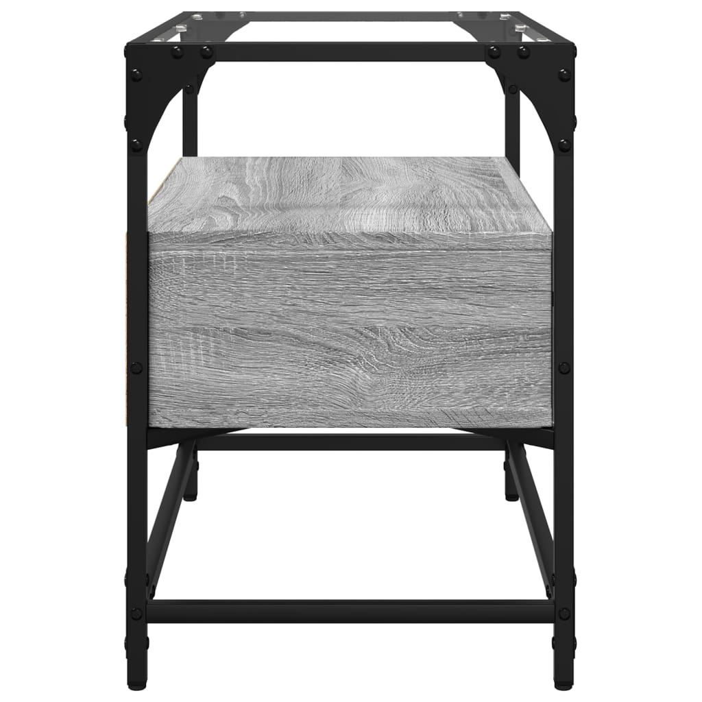 Tv-meubel met glazen blad 60x35x51 cm bewerkt hout grijs sonoma is nu te koop bij PeponiXL, paradijselijk wonen!