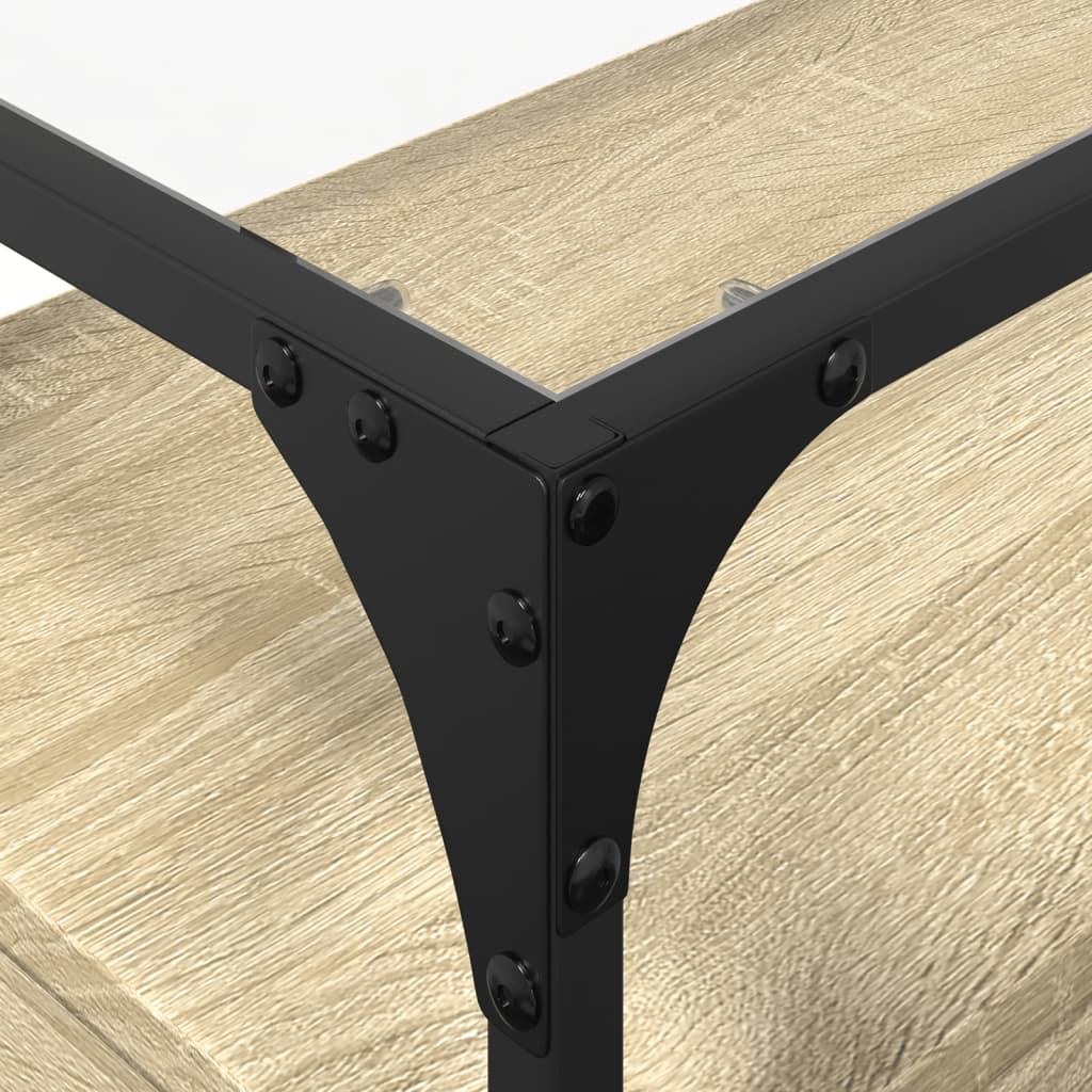 Tv-meubel met glazen blad 80x35x51 cm hout sonoma eikenkleurig is nu te koop bij PeponiXL, paradijselijk wonen!