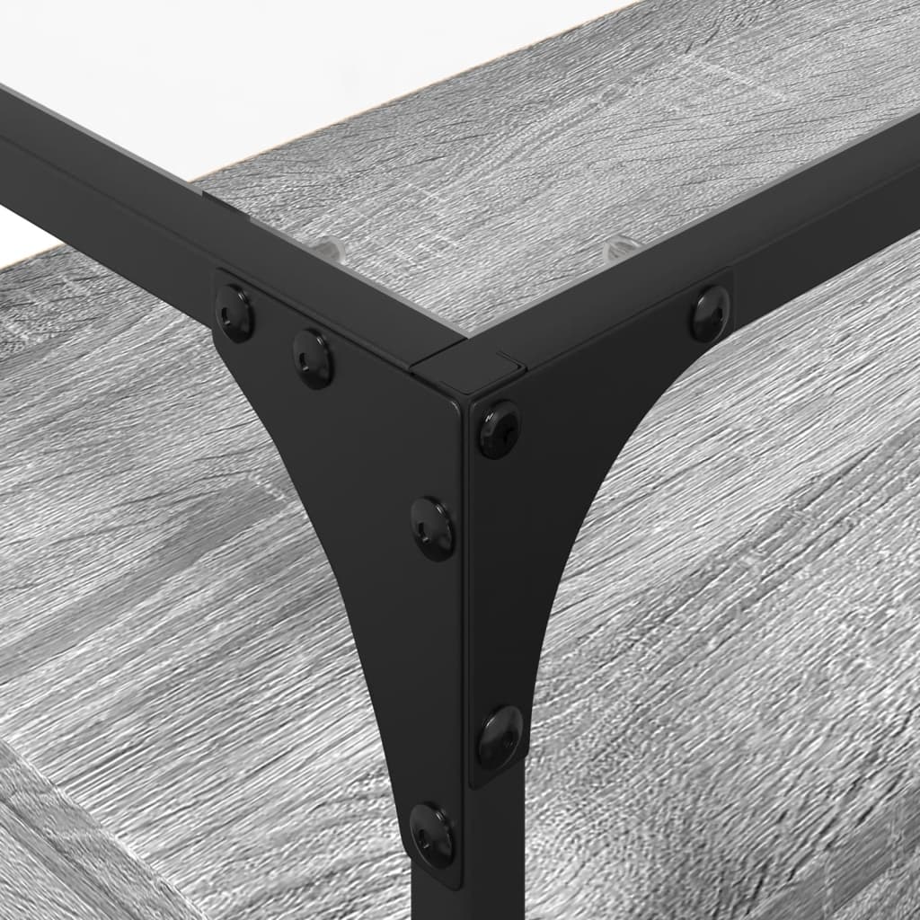 Tv-meubel met glazen blad 80x35x51 cm bewerkt hout grijs sonoma is nu te koop bij PeponiXL, paradijselijk wonen!