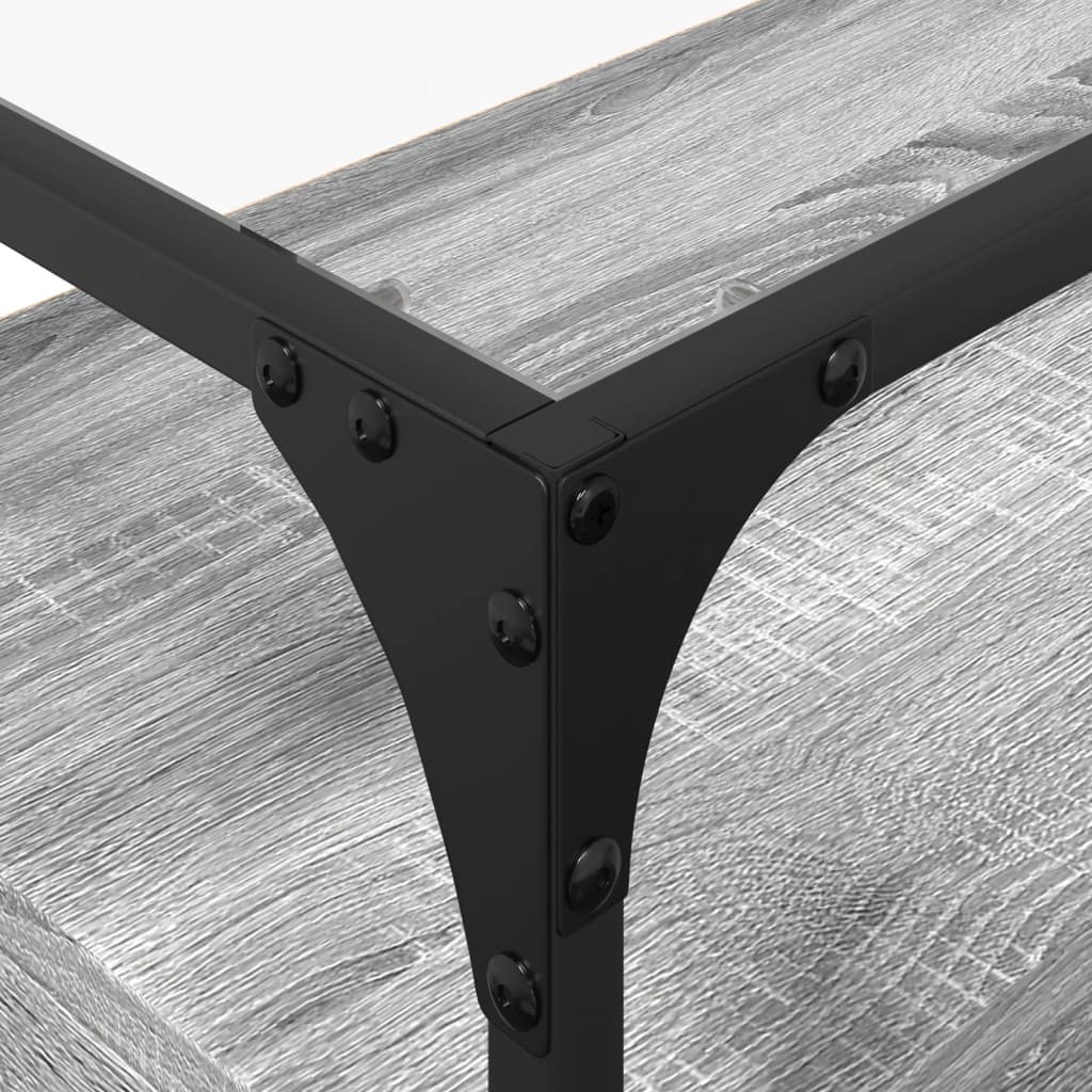 Tv-meubel met glazen blad 98x35x51 cm bewerkt hout grijs sonoma is nu te koop bij PeponiXL, paradijselijk wonen!