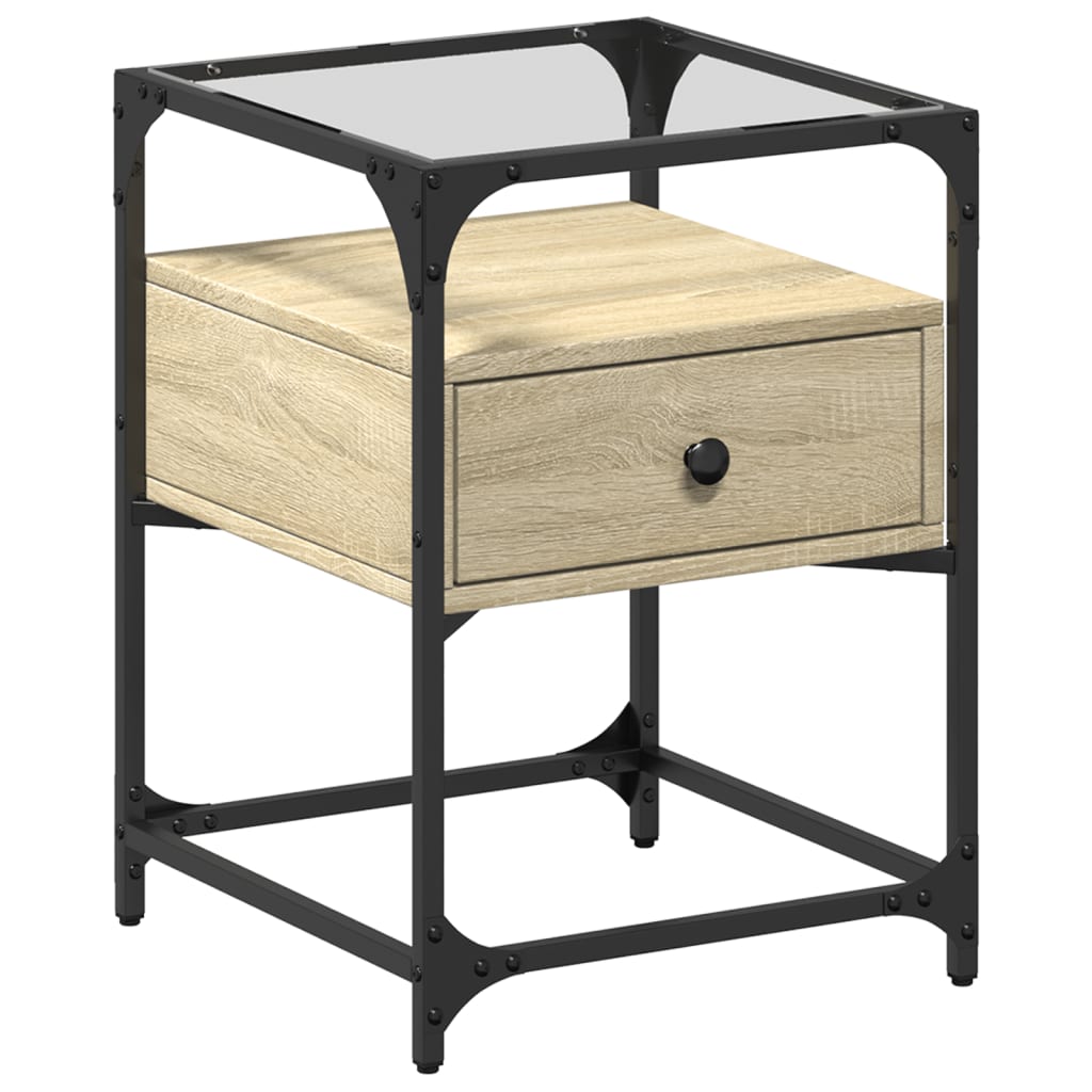 Nachtkastjes 2 st 40x40x55 cm bewerkt hout sonoma eikenkleurig is nu te koop bij PeponiXL, paradijselijk wonen!