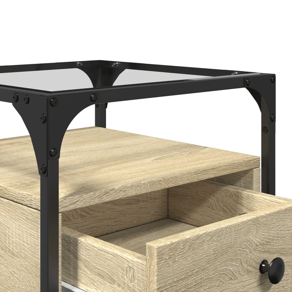 Nachtkastjes 2 st 40x40x55 cm bewerkt hout sonoma eikenkleurig is nu te koop bij PeponiXL, paradijselijk wonen!