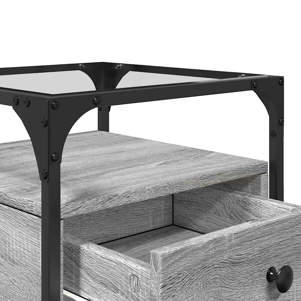 Nachtkastjes 40x40x55 cm bewerkt hout grijs sonoma is nu te koop bij PeponiXL, paradijselijk wonen!