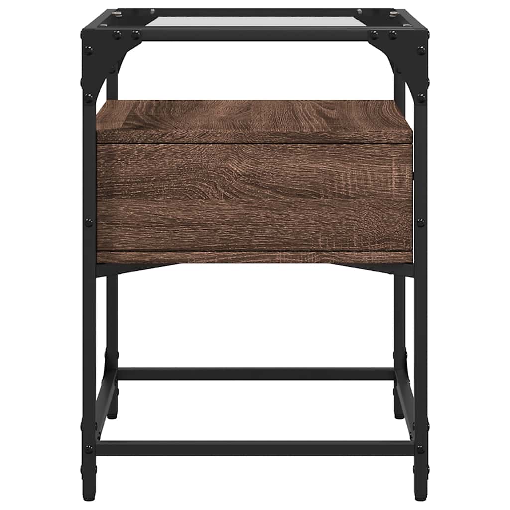 Nachtkastje 40x40x55 cm bewerkt hout bruin eikenkleur is nu te koop bij PeponiXL, paradijselijk wonen!