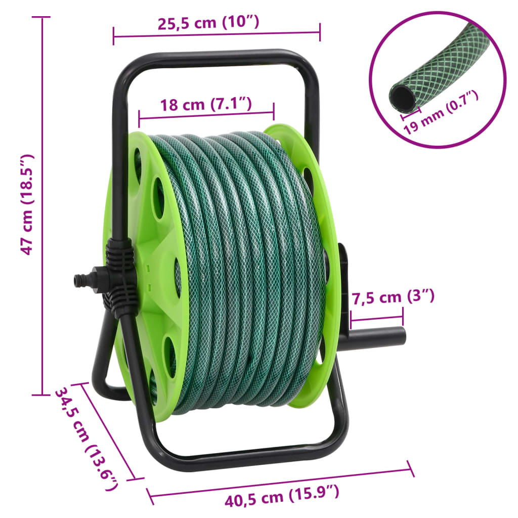 Slanghaspel met slangkoppelset 0,75" 20 m vrijstaand PVC groen is nu te koop bij PeponiXL, paradijselijk wonen!