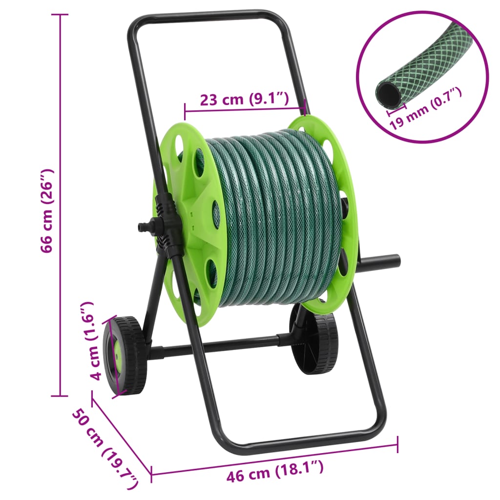 Slanghaspelkar en slangkoppelset 0,75" staand 20 m PVC groen is nu te koop bij PeponiXL, paradijselijk wonen!