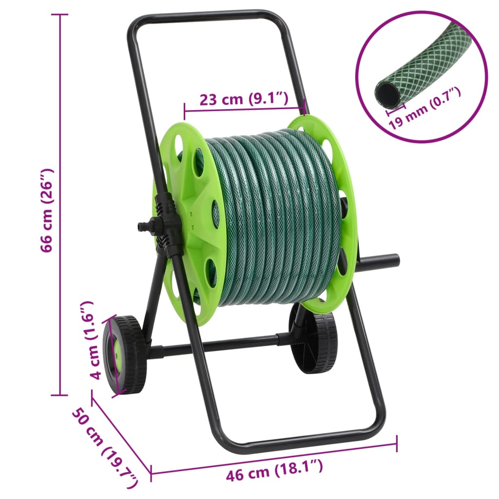 Slanghaspelkar en slangkoppelset 0,75" staand 30 m PVC groen is nu te koop bij PeponiXL, paradijselijk wonen!