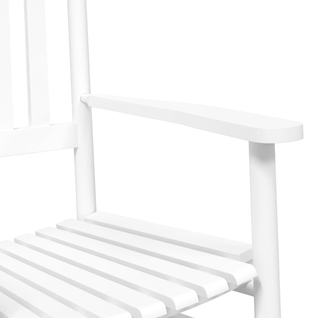 Schommelstoel met inklapbare tafel massief populierenhout wit is nu te koop bij PeponiXL, paradijselijk wonen!