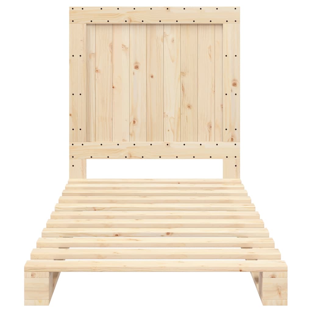 Bedframe met hoofdbord massief grenenhout 90x200 cm is nu te koop bij PeponiXL, paradijselijk wonen!