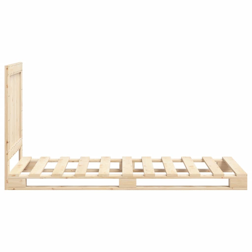 Bedframe met hoofdbord massief grenenhout 90x200 cm is nu te koop bij PeponiXL, paradijselijk wonen!