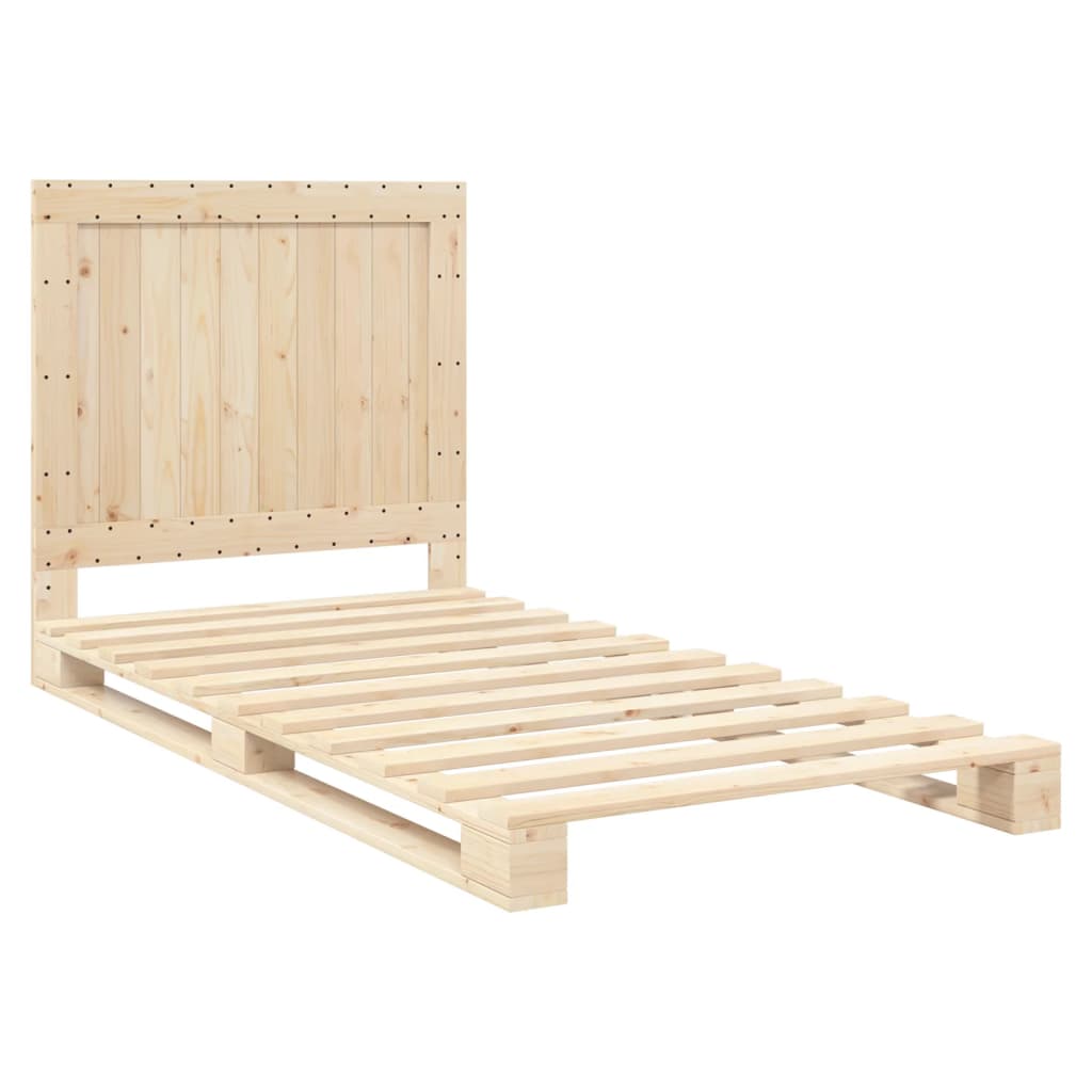 Bedframe met hoofdbord massief grenenhout 100x200 cm is nu te koop bij PeponiXL, paradijselijk wonen!