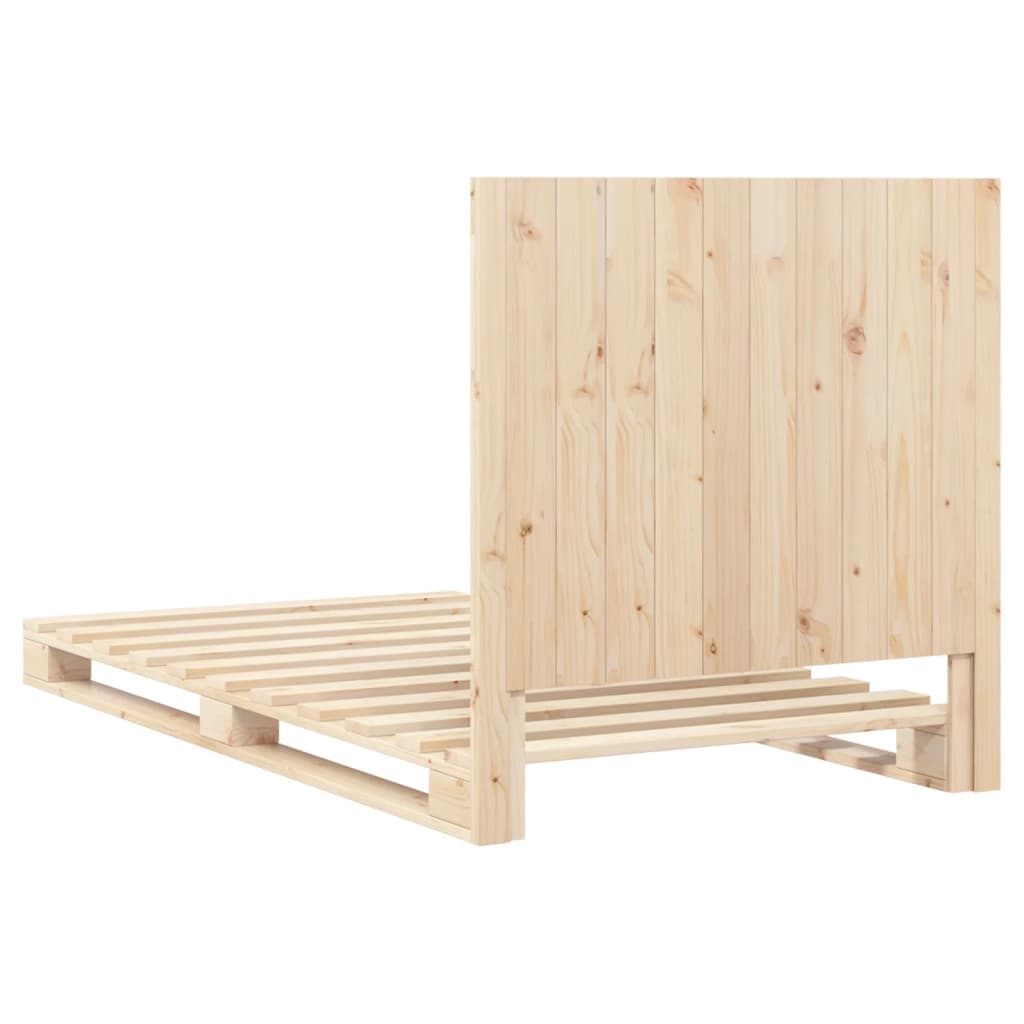 Bedframe met hoofdbord massief grenenhout 100x200 cm is nu te koop bij PeponiXL, paradijselijk wonen!