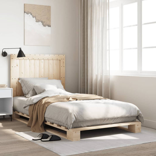 Bedframe met hoofdbord massief grenenhout 100x200 cm is nu te koop bij PeponiXL, paradijselijk wonen!
