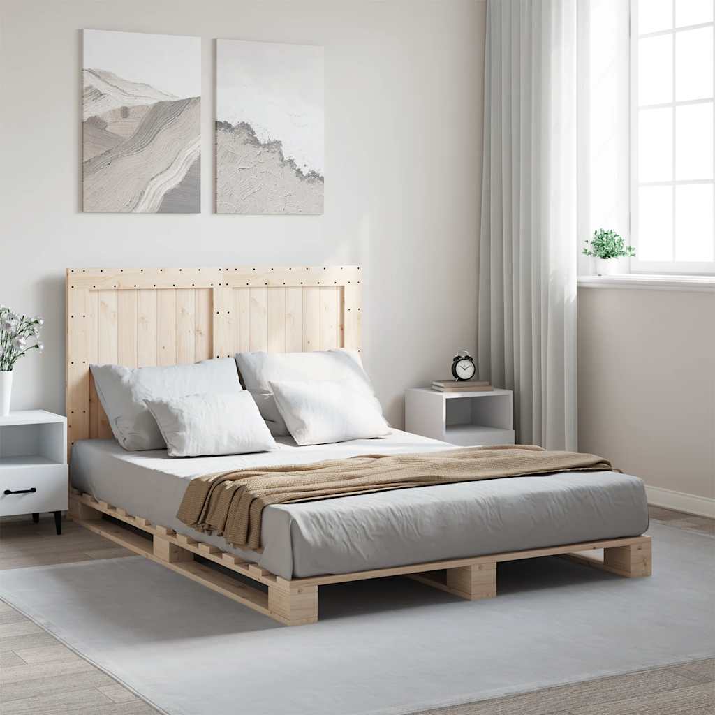 Bedframe met hoofdbord massief grenenhout wit 140x200 cm is nu te koop bij PeponiXL, paradijselijk wonen!