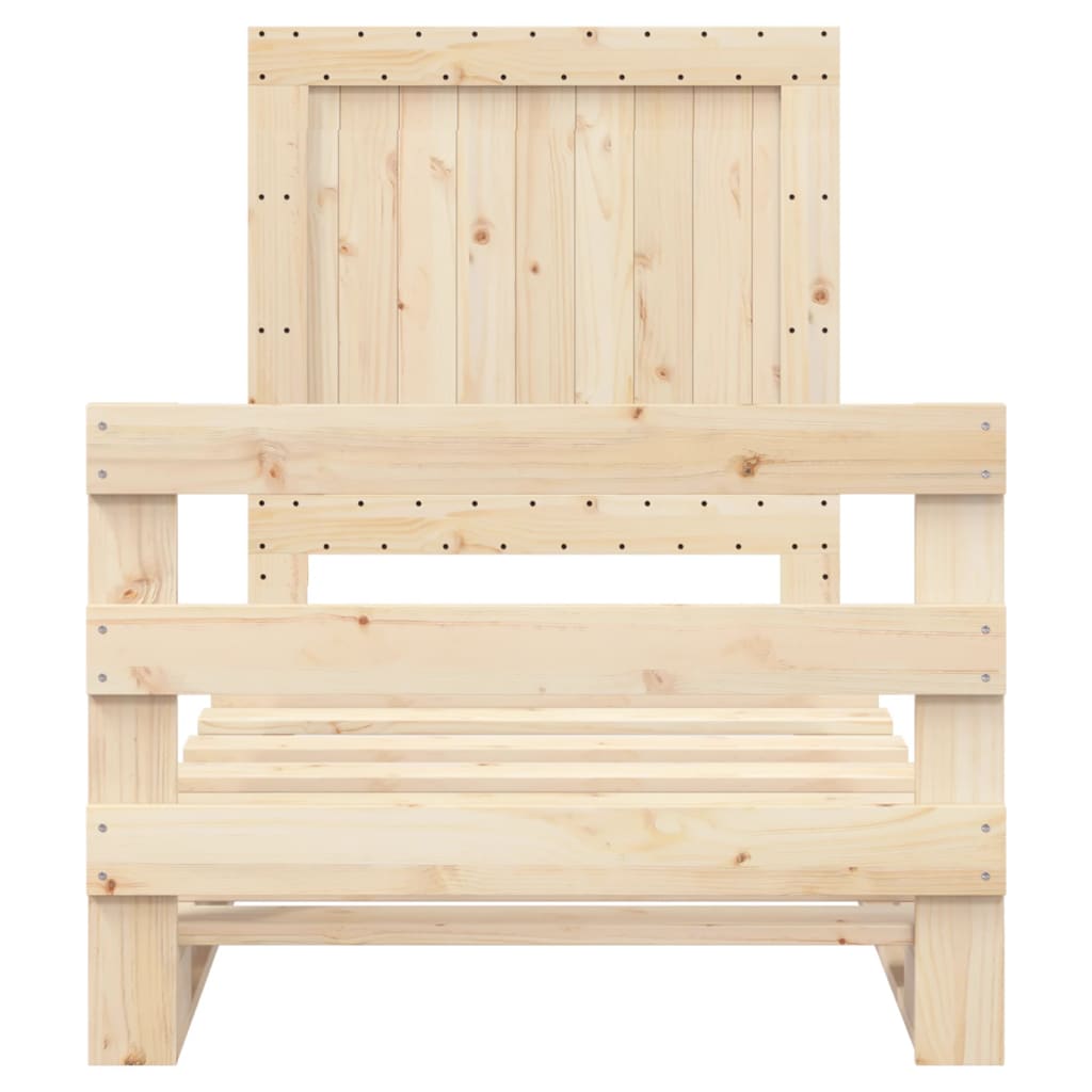 Bedframe met hoofdbord massief grenenhout 90x200 cm is nu te koop bij PeponiXL, paradijselijk wonen!