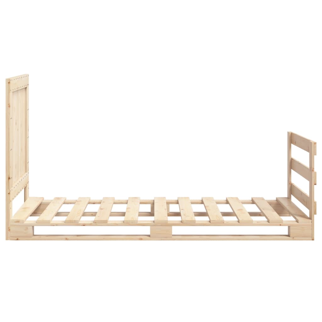 Bedframe met hoofdbord massief grenenhout 90x200 cm is nu te koop bij PeponiXL, paradijselijk wonen!