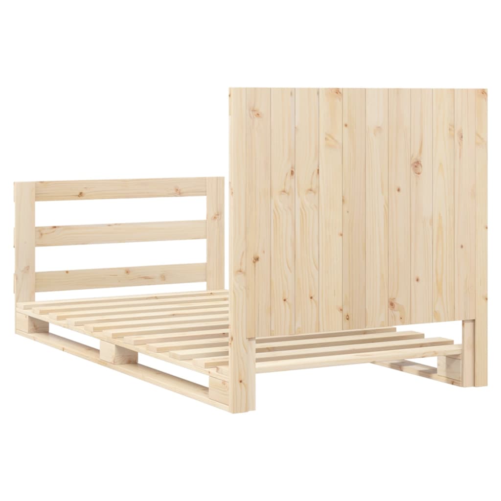 Bedframe met hoofdbord massief grenenhout 100x200 cm is nu te koop bij PeponiXL, paradijselijk wonen!