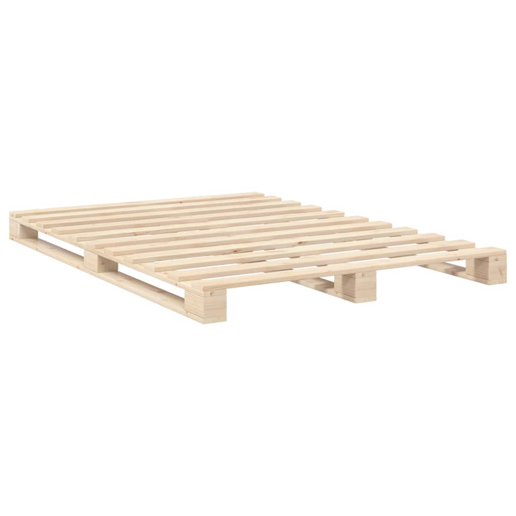 Bedframe met hoofdbord massief grenenhout wit 140x200 cm is nu te koop bij PeponiXL, paradijselijk wonen!