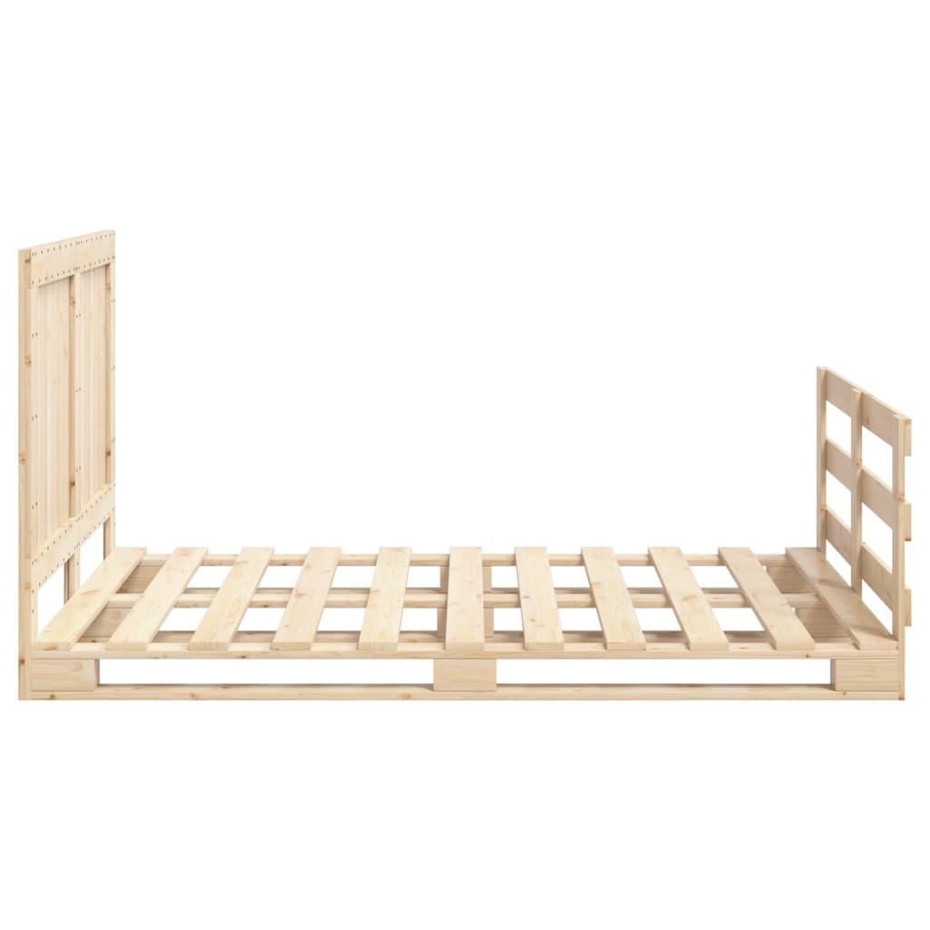 Bedframe met hoofdbord massief grenenhout wit 140x200 cm is nu te koop bij PeponiXL, paradijselijk wonen!
