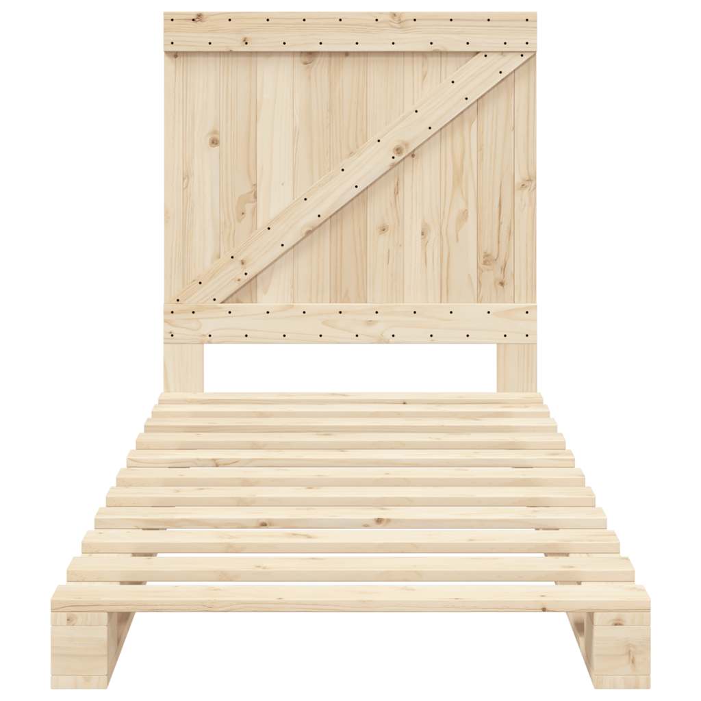 Bedframe met hoofdbord massief grenenhout 90x200 cm is nu te koop bij PeponiXL, paradijselijk wonen!