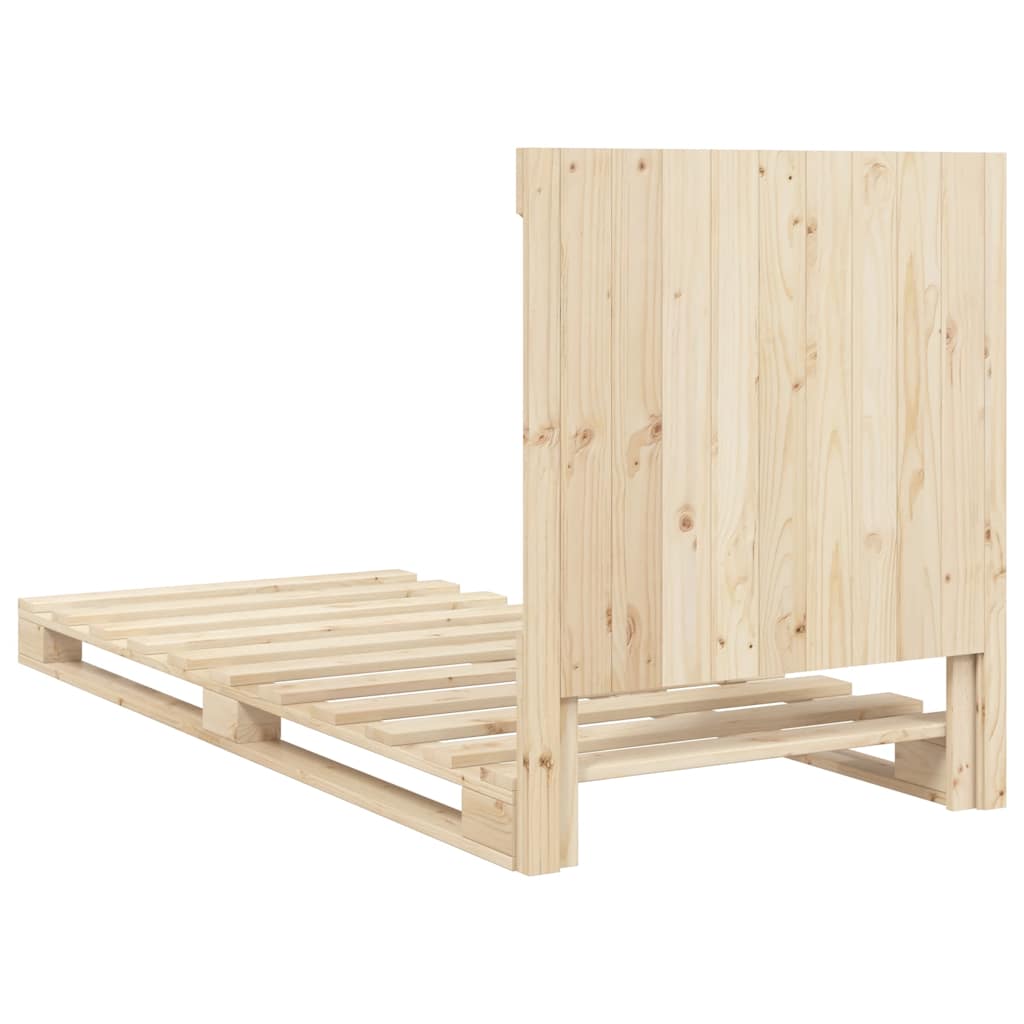 Bedframe met hoofdbord massief grenenhout 90x200 cm is nu te koop bij PeponiXL, paradijselijk wonen!