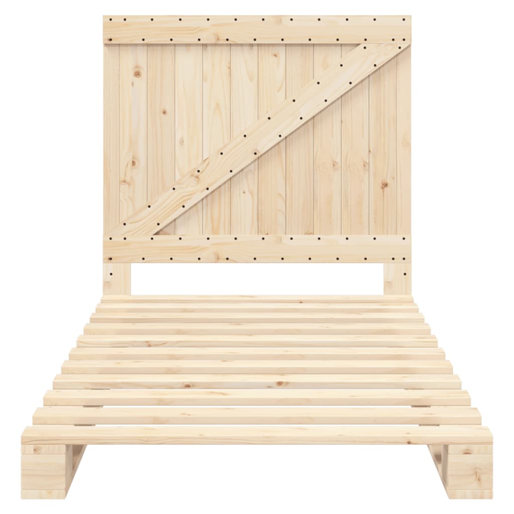 Bedframe met hoofdbord massief grenenhout 100x200 cm is nu te koop bij PeponiXL, paradijselijk wonen!